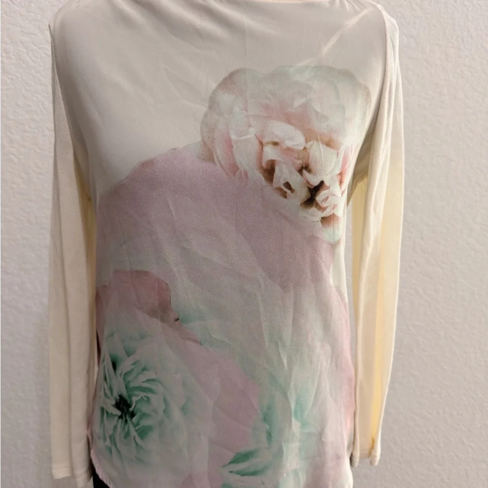 ZARA Floral Knit-back and sleeve fabric + ethereal floral print - Picture 4 of 8